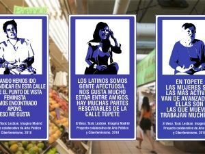Imágenes de las lonas de la exposición en el mercado Maravillas de Tetuán